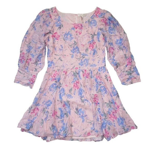 NWT LoveShackFancy Ross Mini in Whispering Lilac Floral Silk Cotton Dress 10 - Picture 3 of 7